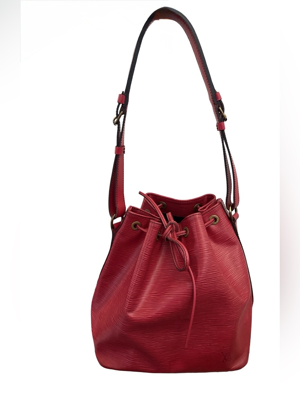 Louis Vuitton Red/Wine Epi Noé BB Bucket Bag | Adjustable Shoulder Strap